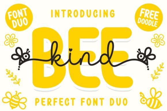 Bee Kind Duo: A Playful Font for Adorable Designs