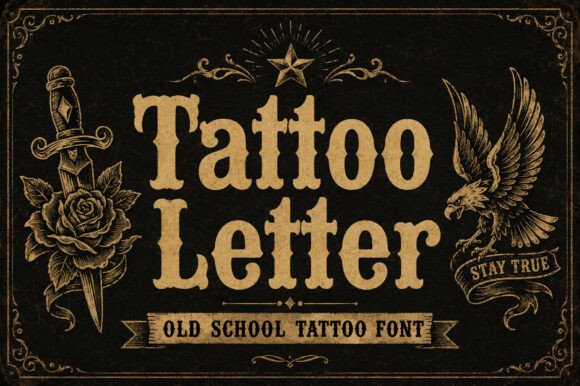 Tattoo Letter: The Vintage Font That Captures Rebellion and Craft